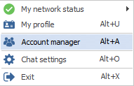 MyChat main menu: MyChat