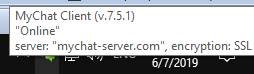 The hint in the system tray of MyChat for Windows