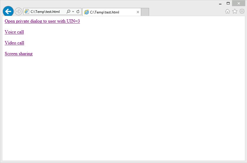 Open MyChat private window with a specified user by clicking on the link in the WEB browser